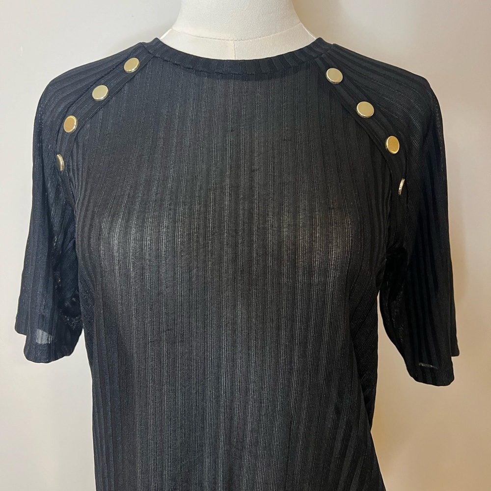 Semi sheer black top